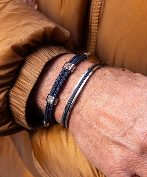 Little Lewis DBL Bracelet - Navy/Silver