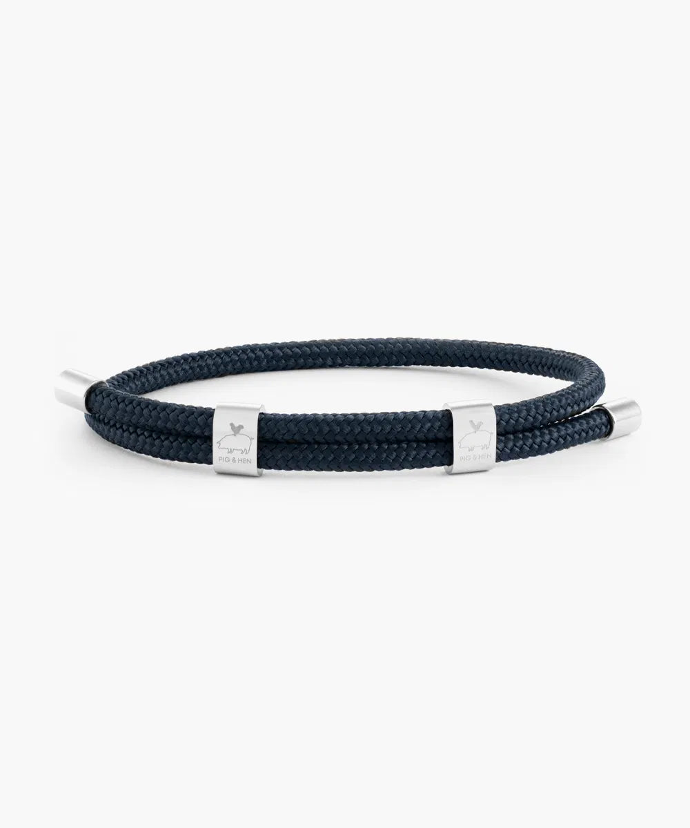 Little Lewis DBL Bracelet - Navy/Silver