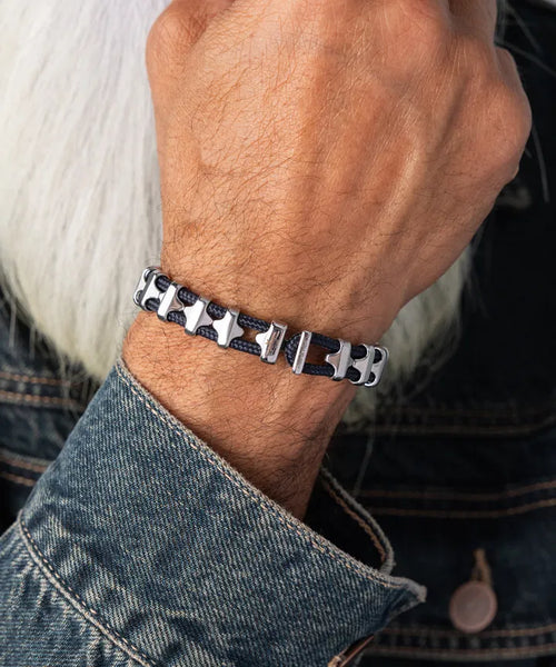 Pig & Hen Bold Bob Bracelet - Navy/Silver