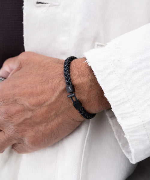 Pig & Hen Catena Foxtail Bracelet - Black/Black