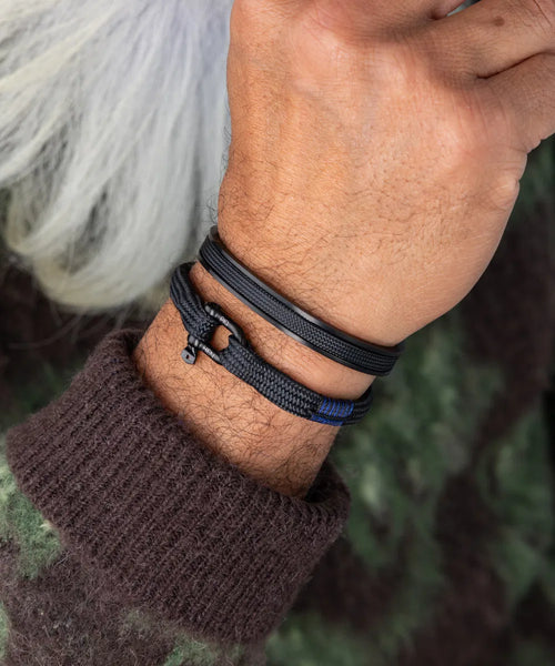 Pig & Hen 9MM Navarch Bracelet - Black/Black