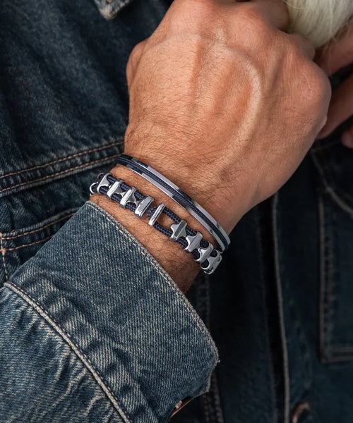 Pig & Hen Bold Bob Bracelet - Navy/Silver