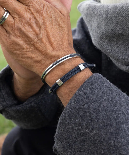 Pig & Hen Little Lewis  Bracelet DBL - Navy/Silver
