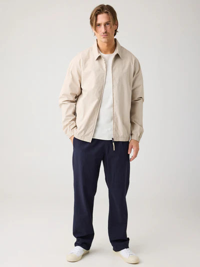 Knowledge Cotton Apparel Loose Seersucker Pants - Night Sky
