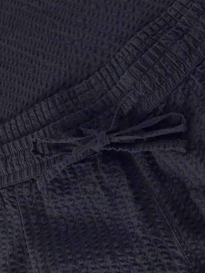 Knowledge Cotton Apparel Loose Seersucker Pants - Night Sky
