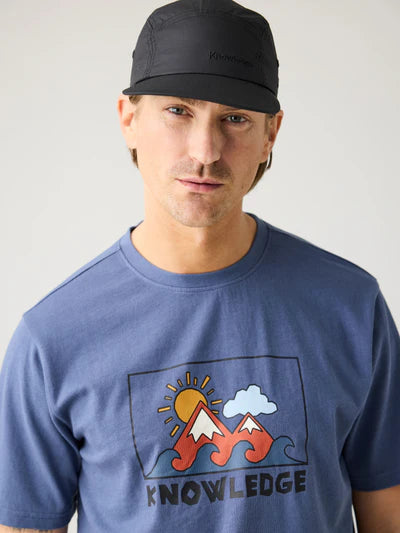 Knowledge Cotton Apparel Front  Print Tee - Vintage Indigo