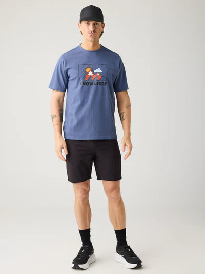 Knowledge Cotton Apparel Front  Print Tee - Vintage Indigo