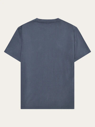 Knowledge Cotton Apparel Front  Print Tee - Vintage Indigo