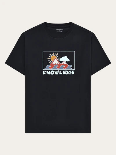 Knowledge Cotton Apparel Front Print Tee - Night Sky