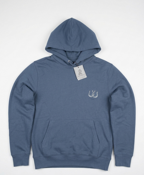 Varanacci Relaxed Horseshoe Embroidered Hoodie - Dark Teal