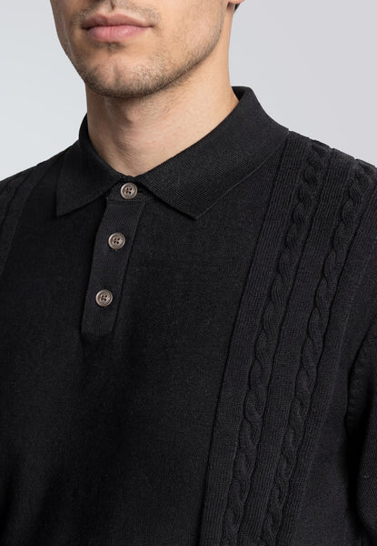 Clean Cut Copenhagen Hayze Knitted Polo - Black