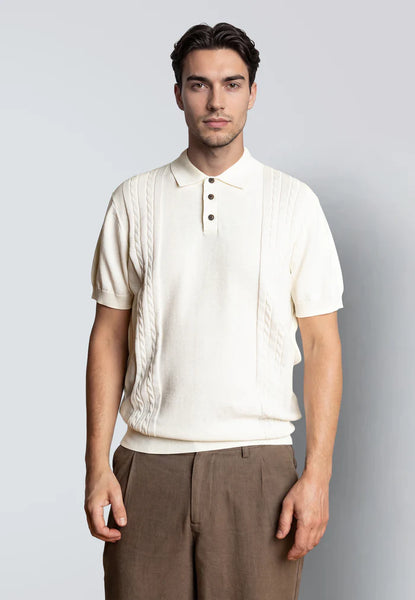 Clean Cut Copenhagen Hayze Knitted Polo - Ecru
