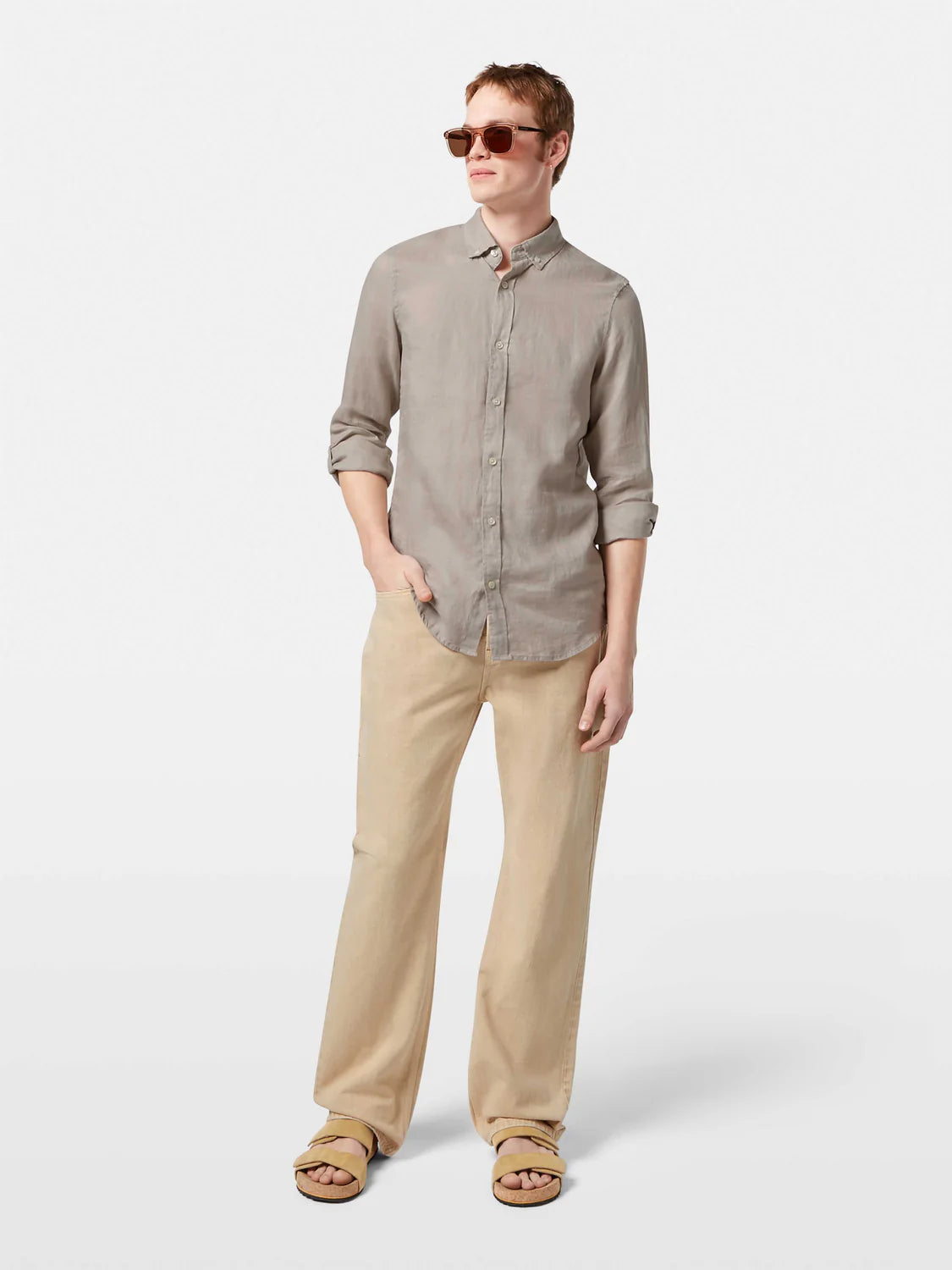 Scotch & Soda Core Linen Shirt - Highway Grey
