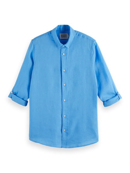 Scotch & Soda Core Linen Shirt - Aqua Blue
