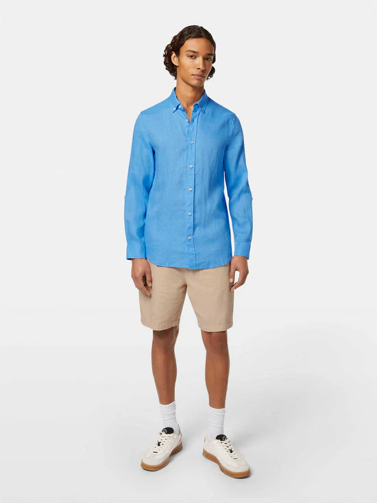 Scotch & Soda Core Linen Shirt - Aqua Blue