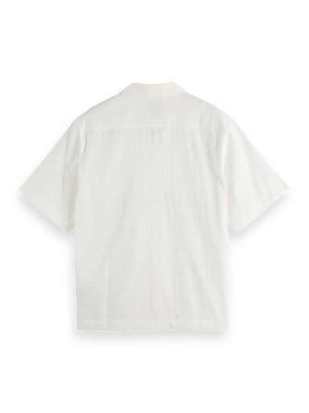 Scotch & Soda Embroidered S/S Shirt - White