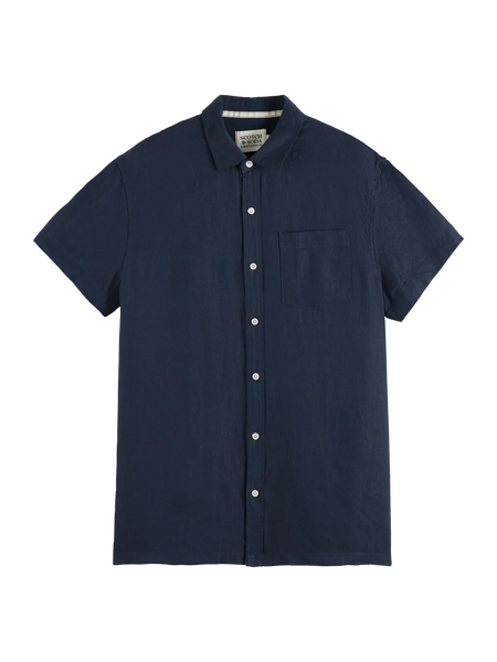 Scotch & Soda Core Linen S/S Shirt - Night