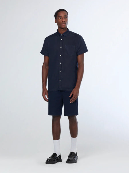 Scotch & Soda Core Linen S/S Shirt - Night