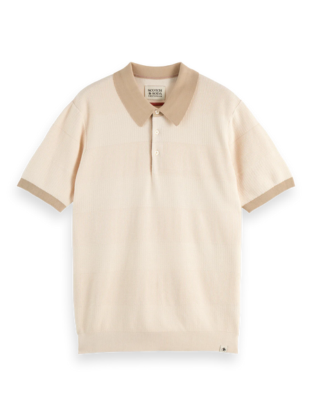 Scotch & Soda Regular-fit Knitted Polo - Eggnog