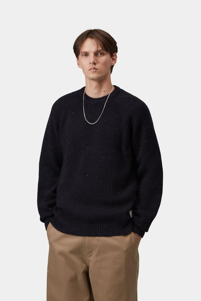 Carhartt WIP Anglistic Sweater - Speckled Navy