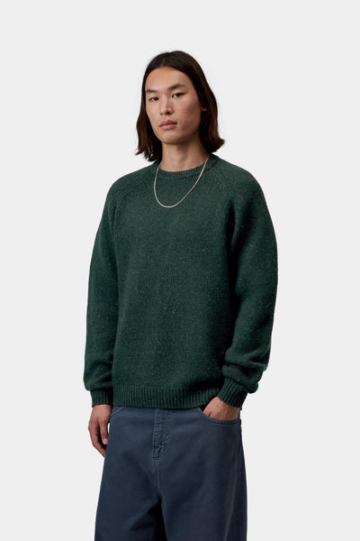 Carhartt WIP Anglistic Sweater - Speckled Dark Scarab