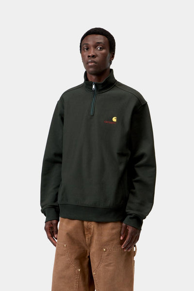 Carhartt WIP Half Zip American Script Sweat - Raven