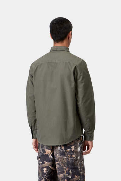 Carhartt WIp L/S Bolton Shirt - Shungite, Garment Dyed