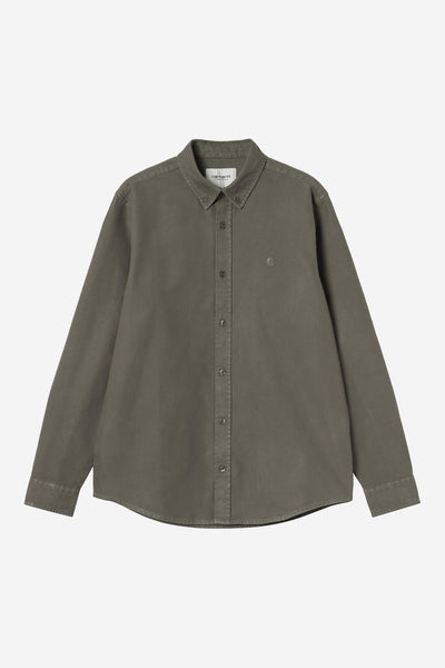 Carhartt WIp L/S Bolton Shirt - Shungite, Garment Dyed