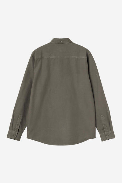 Carhartt WIp L/S Bolton Shirt - Shungite, Garment Dyed