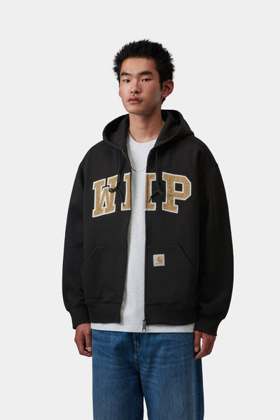 Carhartt WIP Hooded WIP Sweat Jacket - Black Stone Wash