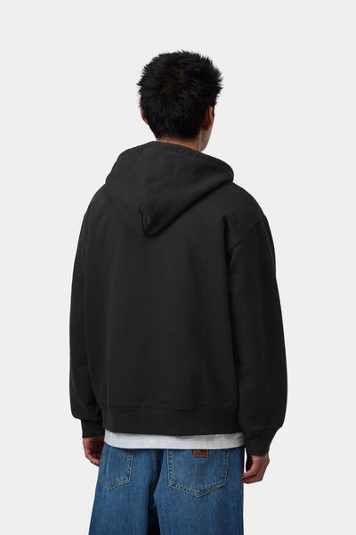 Carhartt WIP Hooded WIP Sweat Jacket - Black Stone Wash