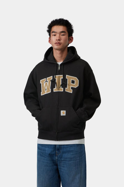Carhartt WIP Hooded WIP Sweat Jacket - Black Stone Wash