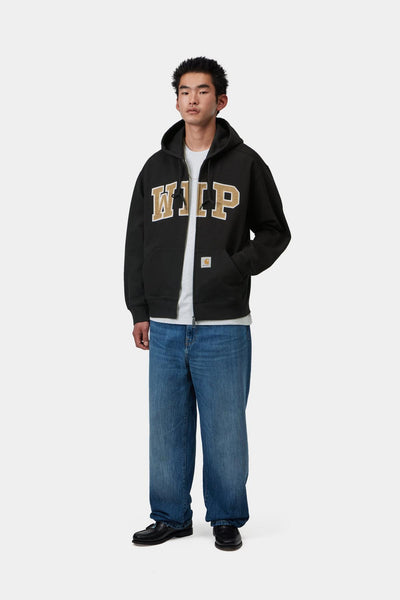 Carhartt WIP Hooded WIP Sweat Jacket - Black Stone Wash