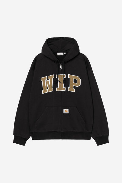 Carhartt WIP Hooded WIP Sweat Jacket - Black Stone Wash