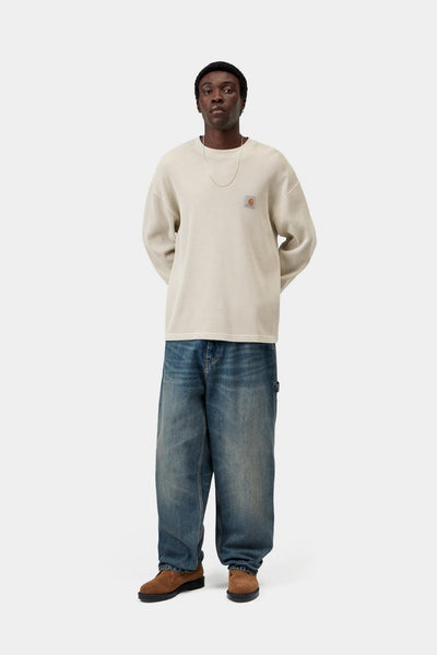 Carhartt WIP Vista Waffle L/S Tee - Fleur De Sel,Garment Dyed