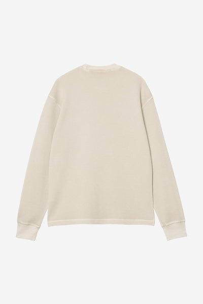 Carhartt WIP Vista Waffle L/S Tee - Fleur De Sel,Garment Dyed