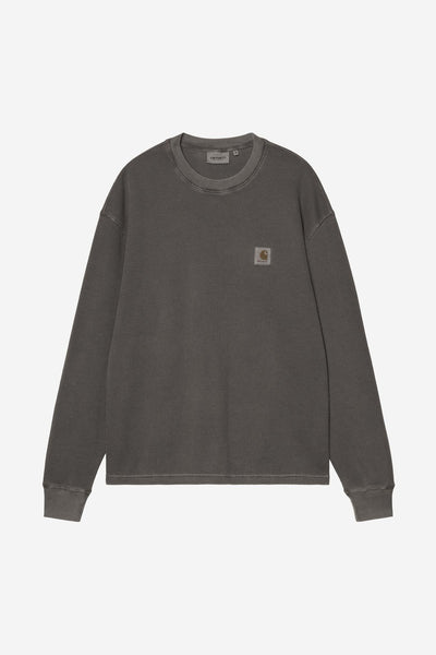 Carhartt WIP Vista Waffle L/S Tee - Black,Garment Dyed