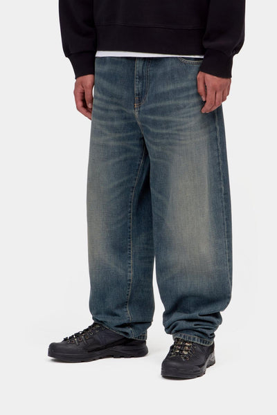 Carhartt WIP Aaron Pant - Blue Mid Worn Used