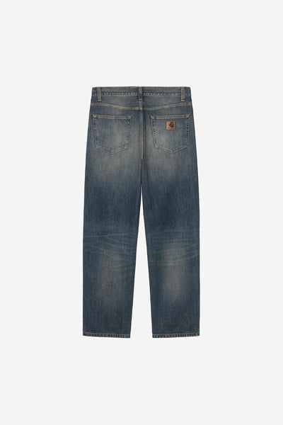 Carhartt WIP Aaron Pant - Blue Mid Worn Used