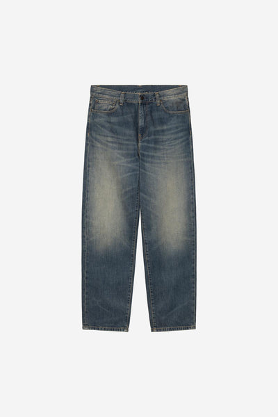 Carhartt WIP Aaron Pant - Blue Mid Worn Used
