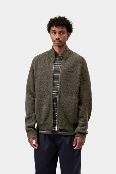 Carhartt WIP Curtis Sweater Jacket - Tangled Shungite (Grey)