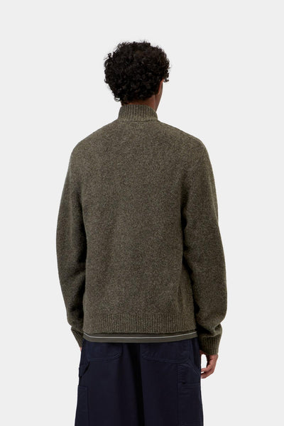 Carhartt WIP Curtis Sweater Jacket - Tangled Shungite (Grey)