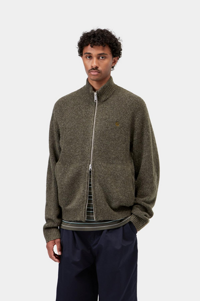 Carhartt WIP Curtis Sweater Jacket - Tangled Shungite (Grey)