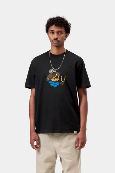 Carhartt WIP Slingshot Tee - Black Heavy Enzyme Wash