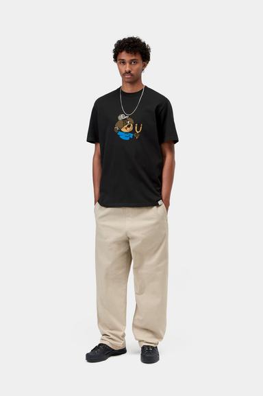 Carhartt WIP Slingshot Tee - Black Heavy Enzyme Wash