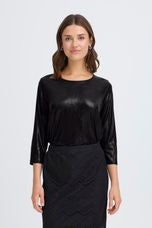 Fransa - Frfranny 3/4 Sleeve Top - Black Metal