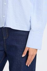 Fransa - Frrina Cropped Shirt - Heather Blue