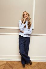 Fransa - Frrina Cropped Shirt - Heather Blue