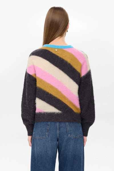 Numph - Nusuri Multi Stripe Pullover - Obsidian
