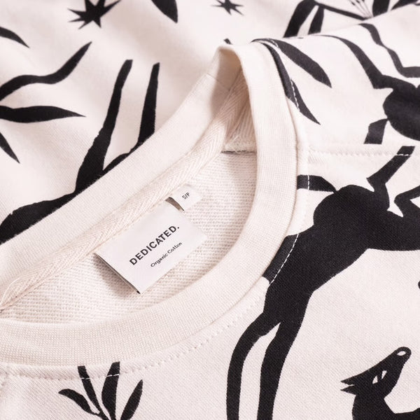 Dedicated - Ystad Sweatshirt - Papercut Horses - Oat White